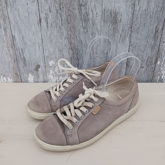 Ecco Shoes - ECCO Soft 7 Shoes Women's 38 EU US 8/8.5 Leather Sneakers Lace Up Beige